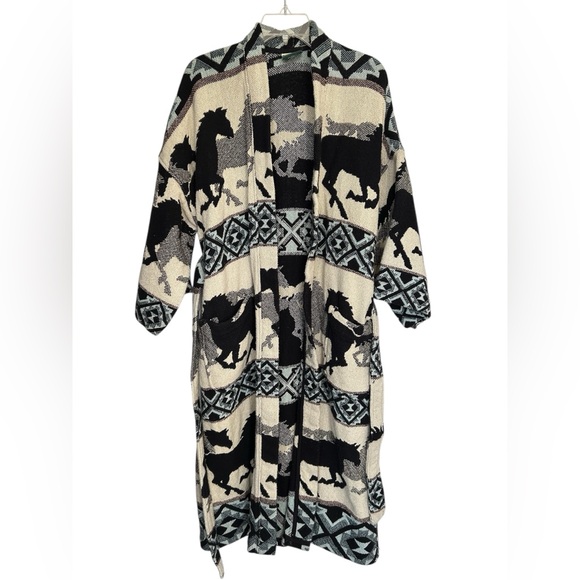 Coldwater Creek vintage Southwest Design cotton robe Womens One Size Fits Most - Picture 6 of 12
